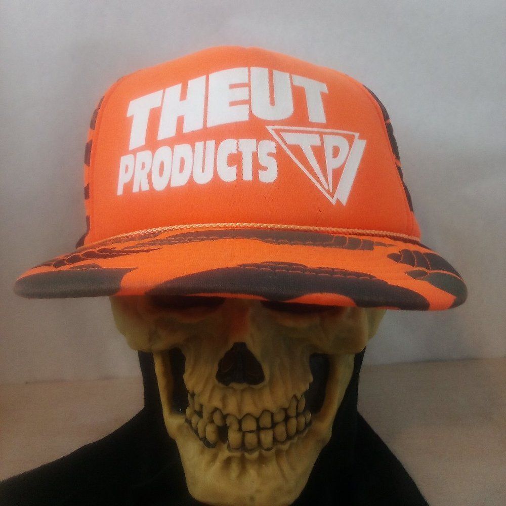 Vintage Theut Products Camouflage Rope Snap Back Trucker Hat